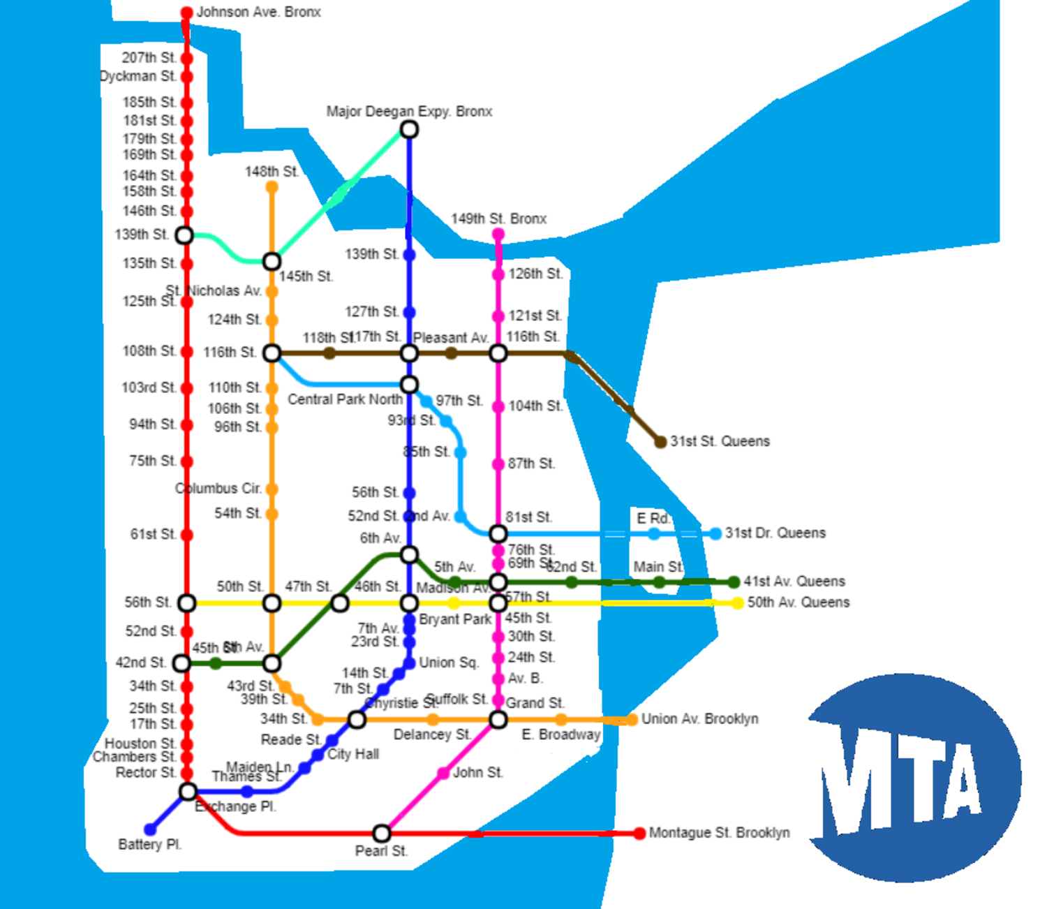 Here's a Manhattan "Subway" Map, if Every Subway Restaurant Was a Subway Station | Viewing NYC