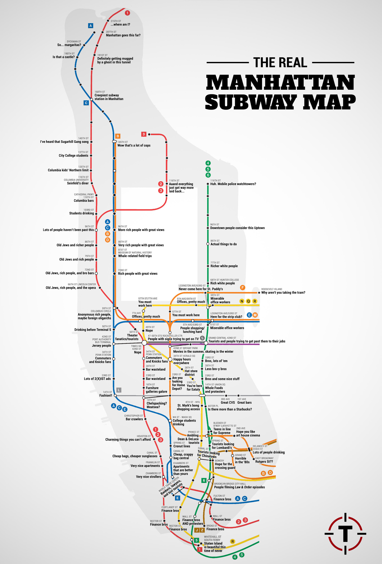 Thrillist Imagines the Real Manhattan Subway Map | Viewing NYC